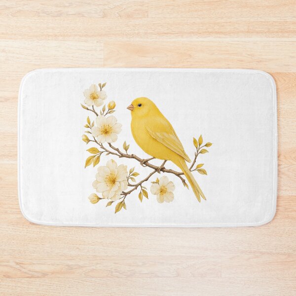 Item preview, Vintage Yellow Canary on Flowering Branch designed and sold by KM Design.
