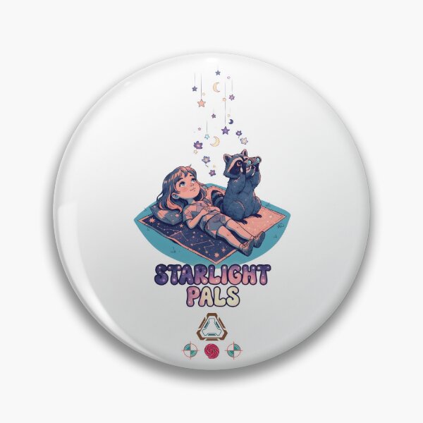 Item preview, Starlight Pals - Girl & Raccoon Stargazing Besties designed and sold by m-yoga-store.