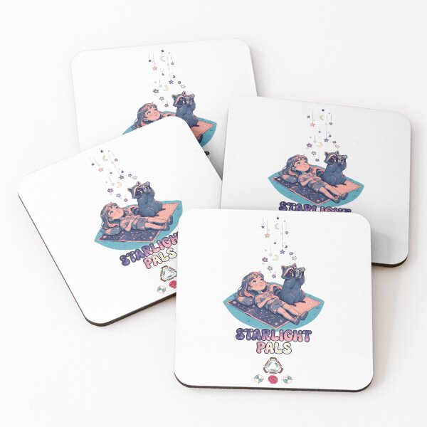 Item preview, Starlight Pals - Girl & Raccoon Stargazing Besties designed and sold by Whimsy Trail Co.