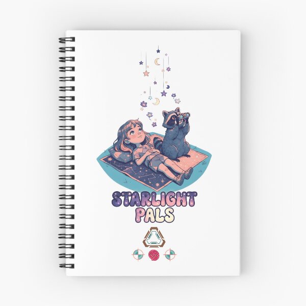 Item preview, Starlight Pals - Girl & Raccoon Stargazing Besties designed and sold by m-yoga-store.