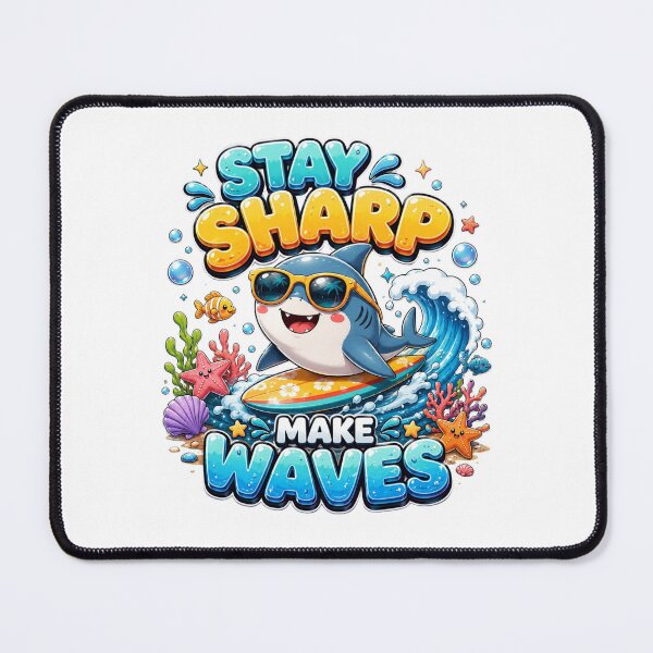 Item preview, Cute Surfing Shark Sticker designed and sold by M.Store.