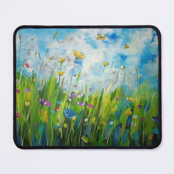 Item preview, Wildflower Meadow Acrylic Painting | Colorful Floral Landscape Wall Art designed and sold by HerendraSwarup.