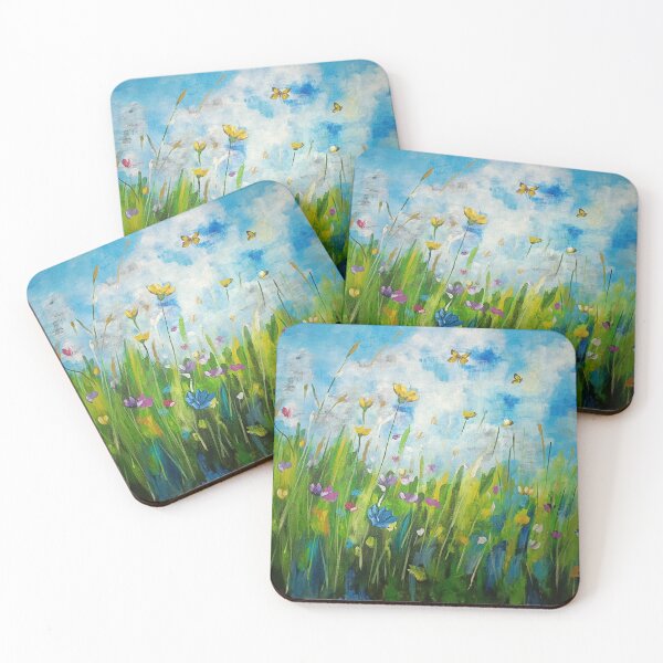 Item preview, Wildflower Meadow Acrylic Painting | Colorful Floral Landscape Wall Art designed and sold by HerendraSwarup.