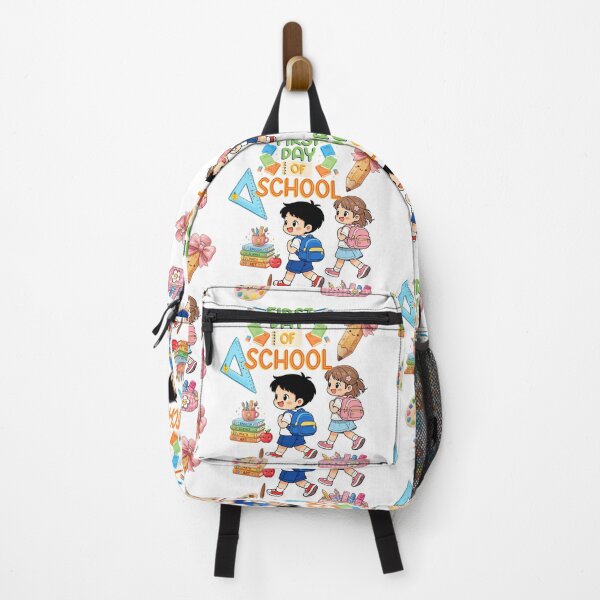Item preview, First Day of School Happy Kawaii Kids with School Supplies designed and sold by Szpaku desart .
