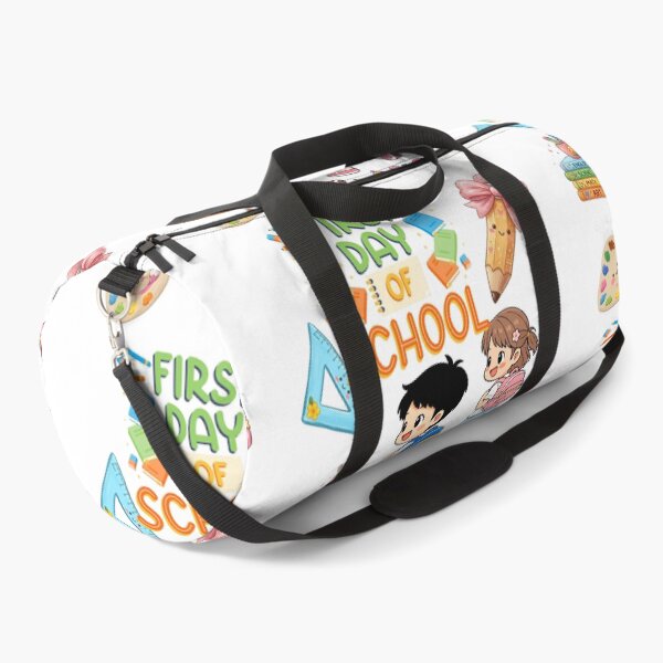 Item preview, First Day of School Happy Kawaii Kids with School Supplies designed and sold by Szpaku desart .