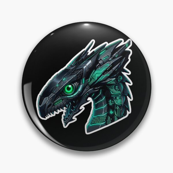 Item preview, Matrix Binary Cyber Dragon Head Hacking Code Sticker designed and sold by bug4j_DragonLab.