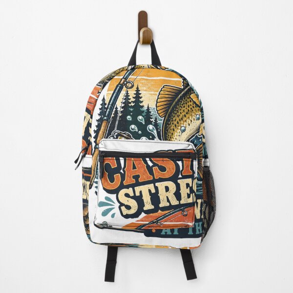 Item preview, Cast More Stress Less Happiness Starts at the Water Funny Fishing T-Shirt | Vintage Bass Angler Gift designed and sold by Rx Graphic Studio.