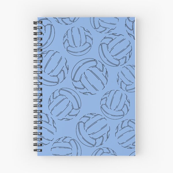 Item preview, Volleyballs line art sketch pattern - black on light blue designed and sold by katzdzynes.