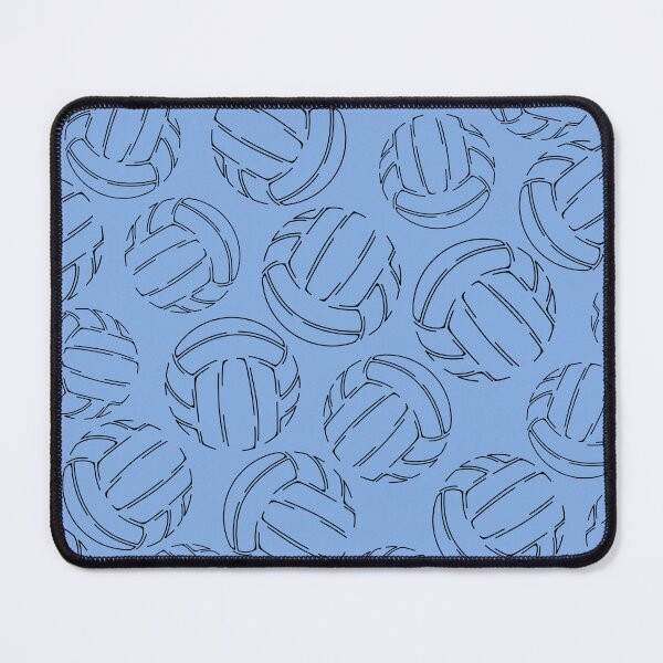 Item preview, Volleyballs line art sketch pattern - black on light blue designed and sold by katzdzynes.