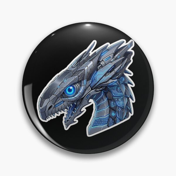 Item preview, Binary Cyber Mecha Dragon Head Sci-Fi Code Sticker designed and sold by bug4j_DragonLab.