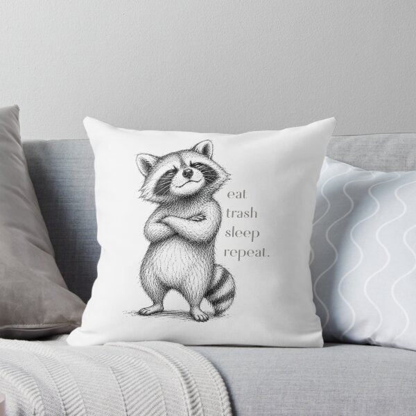 Item preview, Eat Trash Sleep Repeat Funny Raccoon Sketch Illustration designed and sold by GibasVisuals.