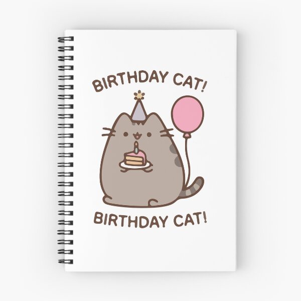 Item preview, Cute Birthday Cat with Cake and Balloon Kawaii Sticker designed and sold by daenarys123.