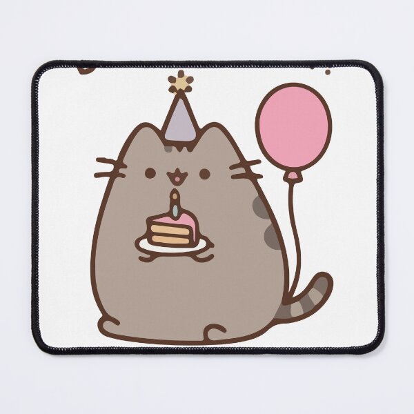 Item preview, Cute Birthday Cat with Cake and Balloon Kawaii Sticker designed and sold by daenarys123.