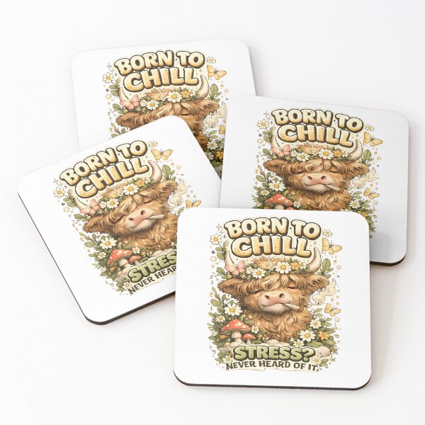 Item preview, Born to Chill Highland Cow Sticker designed and sold by M.Store.