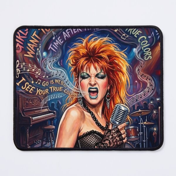 Item preview, Cyndi Lauper Hand-Drawn Retro Rock Poster designed and sold by ARTROGAN.