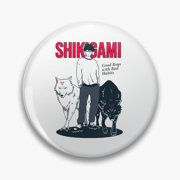 Item preview, Typographic Retro Text Boy Standing Between Twin Wolf Shikigami designed and sold by DeepBlueMeadow.