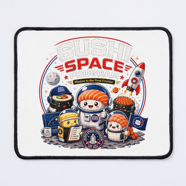 Item preview, Sushi Space Program – Cute Astronaut Sushi Crew designed and sold by Cloud Tide Studio.