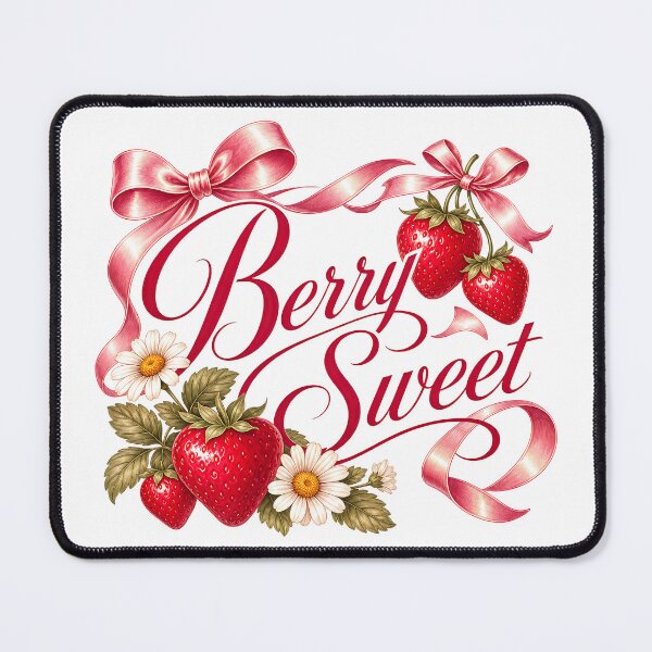 Item preview, Berry Sweet Strawberry & Daisy Illustration – Cute Aesthetic Art Print designed and sold by QuirkyCloud Designs.
