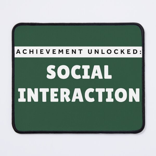 Item preview, Achievement Unlocked Social Interaction – Introvert Gaming Humor Gift (Dark Version) designed and sold by Hello Hobbies.