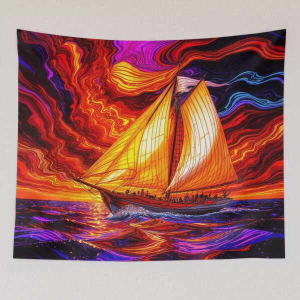 Item preview, Abstract Clipper Ship Nautical Ocean Scene designed and sold by GaffaDesigns.