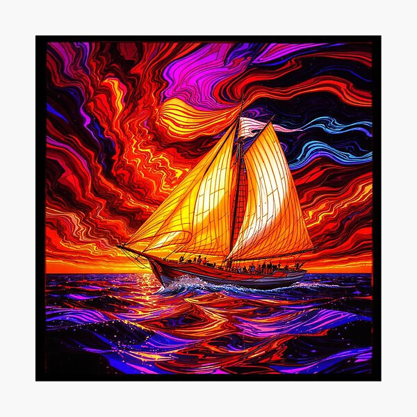 Item preview, Abstract Clipper Ship Nautical Ocean Scene designed and sold by GaffaDesigns.