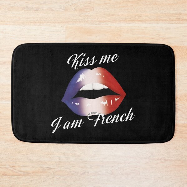 Item preview, KISS ME I AM FRENCH text and with sexy female lips with the colors of the French flag designed and sold by Martapp.