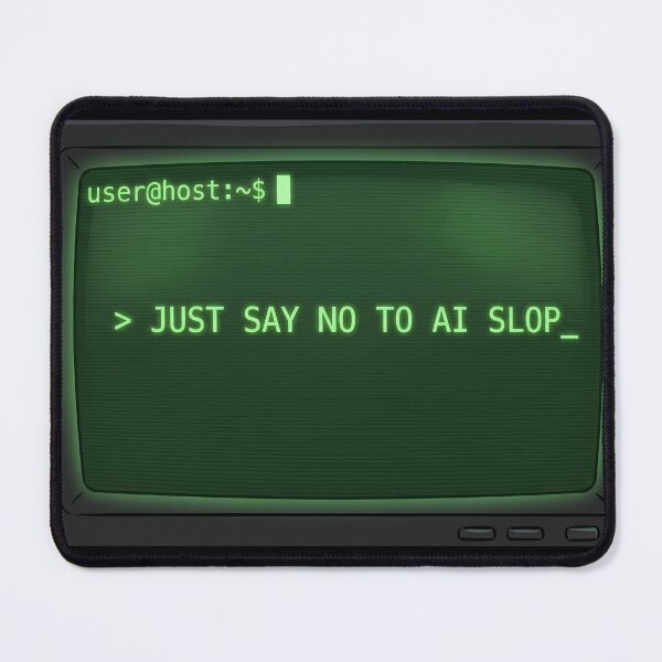 Item preview, Just Say No To AI Slop Retro Terminal Hacker designed and sold by Uchida Arts ®.