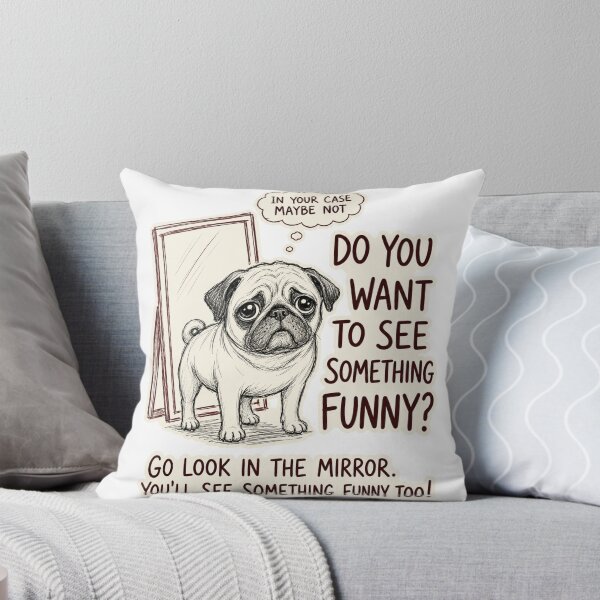 Item preview, Go Look in the Mirror Funny Pug Art | Sarcastic Dog Humor | Vintage Pug Drawing | Funny Pet Lover Gift | Quirky Animal Meme designed and sold by Maravillio.