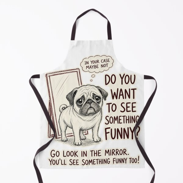 Item preview, Go Look in the Mirror Funny Pug Art | Sarcastic Dog Humor | Vintage Pug Drawing | Funny Pet Lover Gift | Quirky Animal Meme designed and sold by Maravillio.