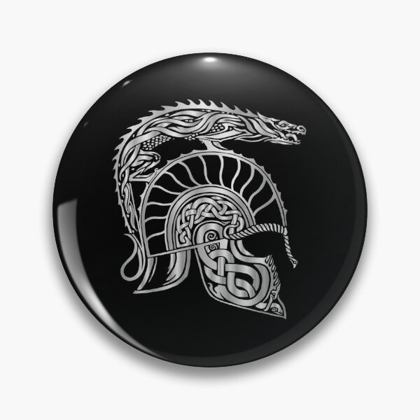 Item preview, Nordic Dragon Warrior Helmet | Celtic Knot Fantasy Art | Tribal Mythic Design designed and sold by Elite Wall Art.