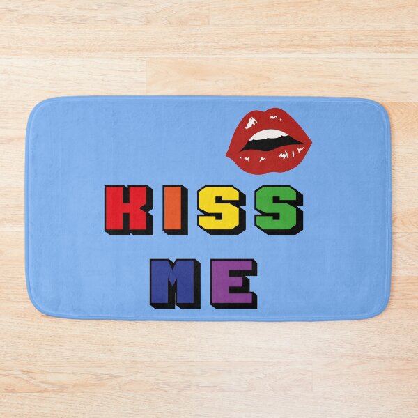 Item preview, KISS ME text with the colors of the LGBTI flag and with sexy female lips designed and sold by Martapp.