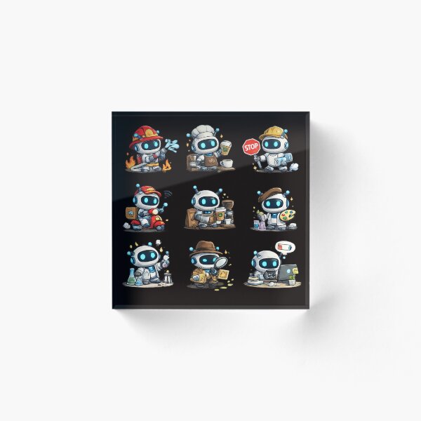 Item preview, Tiny Robot Funny Emoji | Cute AI Meme Design designed and sold by VasiArtLab.