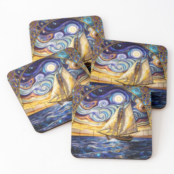 Item preview, Abstract Clipper Ship Nautical Ocean Scene designed and sold by GaffaDesigns.