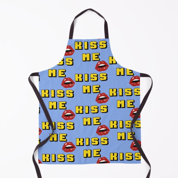 Item preview, KISS ME yellow text with sexy female lips designed and sold by Martapp.