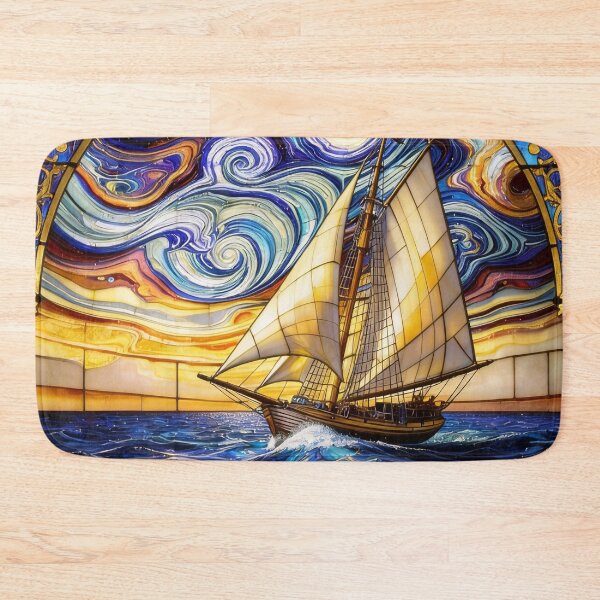 Item preview, Abstract Clipper Ship Nautical Ocean Scene designed and sold by GaffaDesigns.