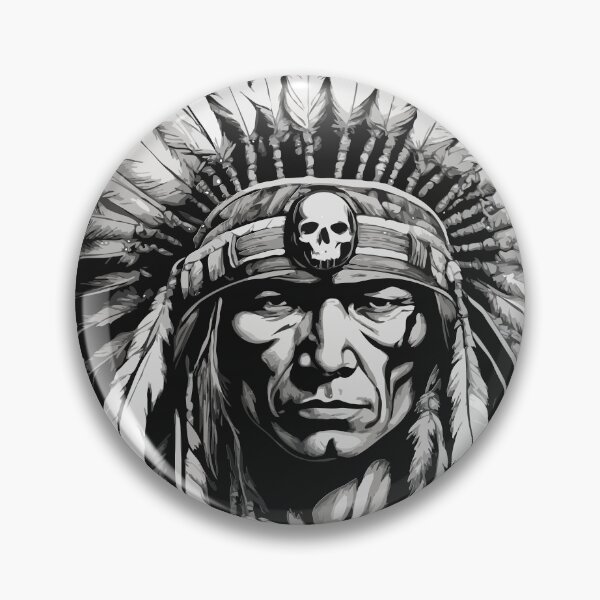 Item preview, War Chief Portrait Black & White Print designed and sold by X-ecute.
