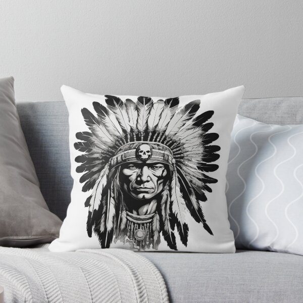 Item preview, War Chief Portrait Black & White Print designed and sold by X-ecute.