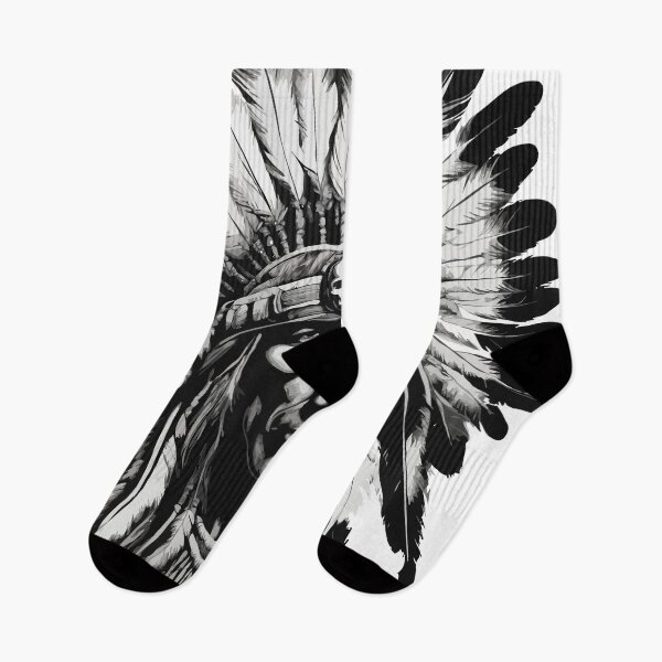 Item preview, War Chief Portrait Black & White Print designed and sold by X-ecute.