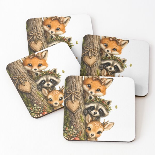 Item preview, Cute Woodland Animals Nursery Decor Baby Fox Raccoon Deer designed and sold by BumbleBloom7.