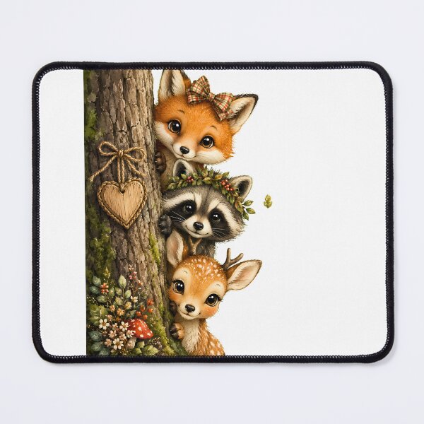 Item preview, Cute Woodland Animals Nursery Decor Baby Fox Raccoon Deer designed and sold by BumbleBloom7.