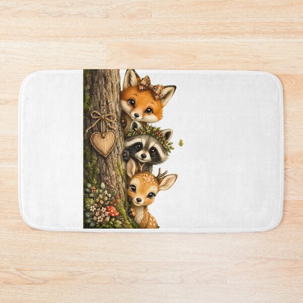 Item preview, Cute Woodland Animals Nursery Decor Baby Fox Raccoon Deer designed and sold by BumbleBloom7.
