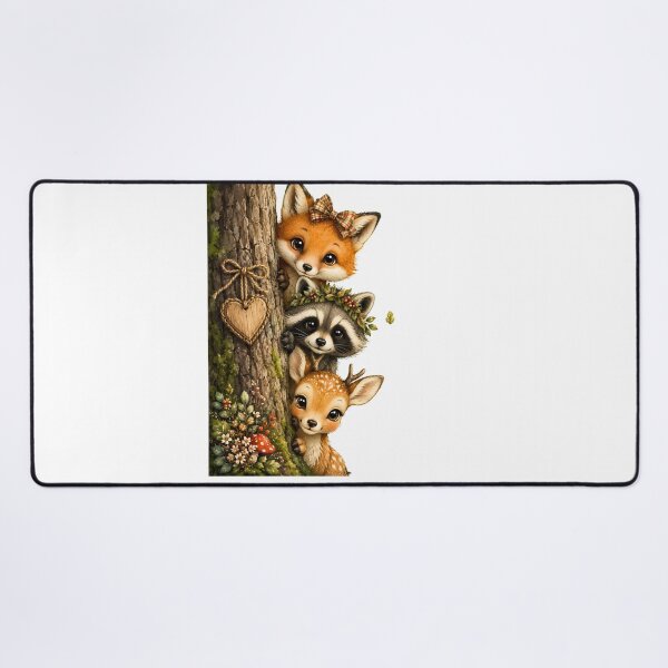 Item preview, Cute Woodland Animals Nursery Decor Baby Fox Raccoon Deer designed and sold by BumbleBloom7.