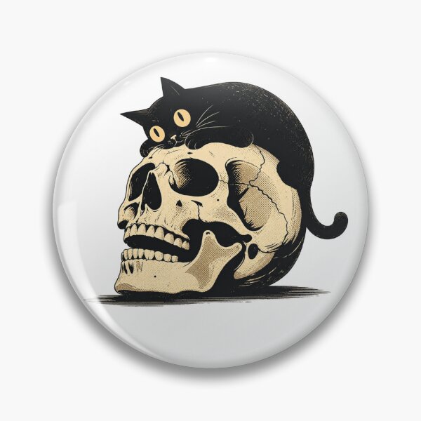 Item preview, Funny Black Cat Skull Gothic  designed and sold by Moizento.