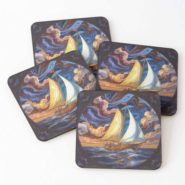 Item preview, Abstract Clipper Ship Nautical Ocean Scene designed and sold by GaffaDesigns.