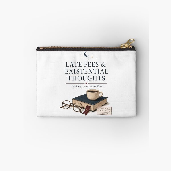 Item preview, Late Fees & Existential Thoughts – Book Lover Humor designed and sold by Cloud Tide Studio.
