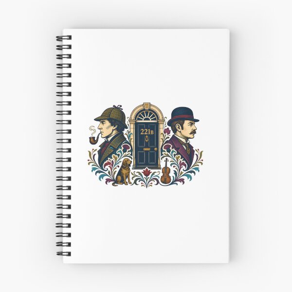 Item preview, Sherlock Holmes and Watson – Folk Floral 221B Portrait designed and sold by Fenay Designs.