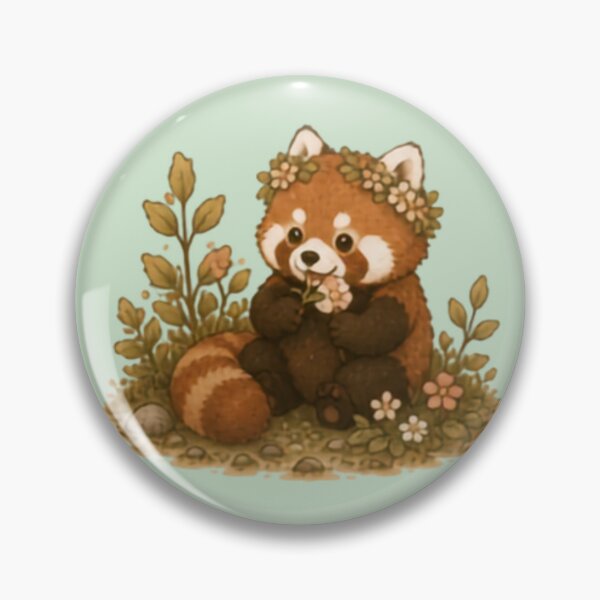 Item preview, Flower Crown Red Panda designed and sold by MellowMunchkins.