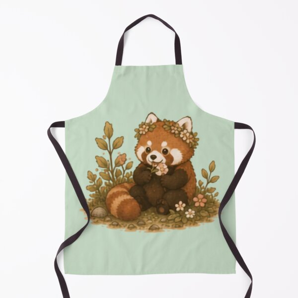 Item preview, Flower Crown Red Panda designed and sold by MellowMunchkins.