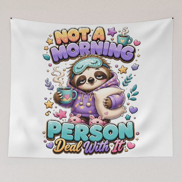 Item preview, Funny Sloth Not a Morning Person Sticker designed and sold by M.Store.