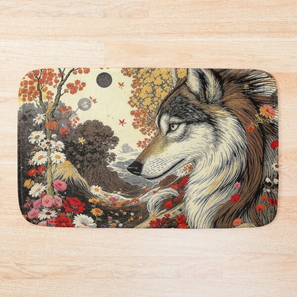 Item preview, Dog Lover Wolf In Floral Nature Scene  designed and sold by GaffaDesigns.